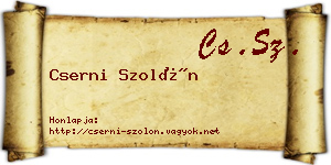 Cserni Szolón névjegykártya